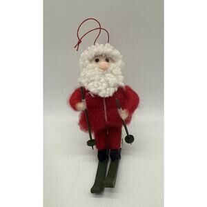 Sugarboo & Co Skiing Santa Felt Christmas Ornament